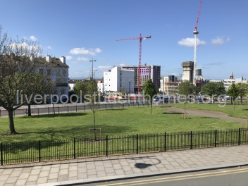 View of the Cathedral, Liverpool University buildings and the Royal Hospital